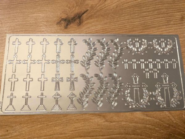 Sticker Konturensticker verschiedene -Kreuze- silber